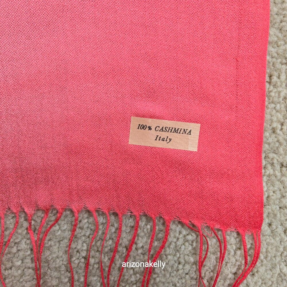 NWOT Cashmina Scarf Gradient Pink Ombre Italy - Picture 4 of 10